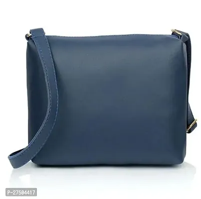 Stylish Navy Blue Polyester Solid Handbags For Women-thumb0