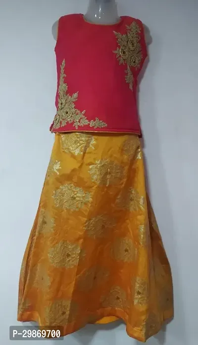 Stylish Pink Jaquard Lehenga Cholis For Girls