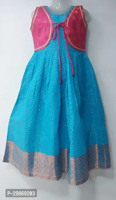 Stylish Blue Cotton Dresses For Girls