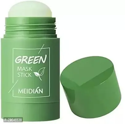 Fancy Green Tea Purifying Clay Stick Mask Oil Control Anti-Acne Solid Fine, Portable Cleansing Mask Mud Apply Mask, Green Tea Facial Detox Mud Mask (Green Tea) 40 G-thumb0