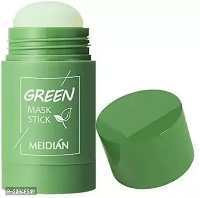 Fancy Green Tea Purifying Clay Stick Mask Oil Control Anti-Acne Solid Fine, Portable Cleansing Mask Mud Apply Mask, Green Tea Facial Detox Mud Mask (Green Tea) 40 G