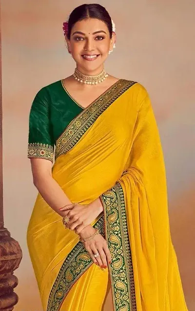 Attractive Art Silk Saree with Blouse piece 