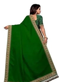 Beautiful Art Silk Embroidered Saree with Blouse piece For Women-thumb2