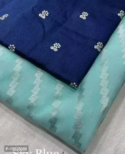 Beautiful Art Silk Foil Print Saree with Blouse piece For Women