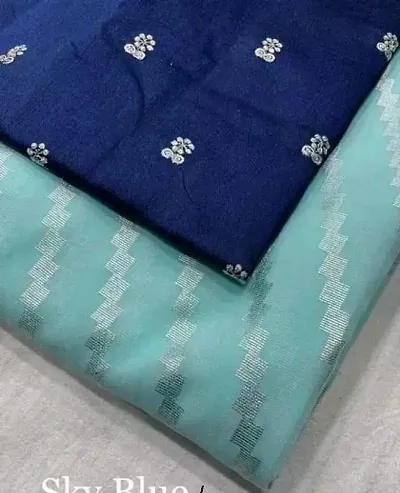 Beautiful Art Silk Foil Print Saree with Blouse piece For Women