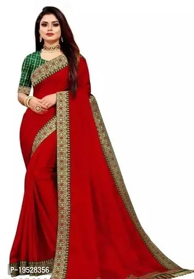 Beautiful Art Silk Embroidered Saree with Blouse piece For Women