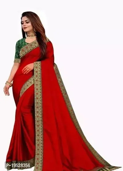 Beautiful Art Silk Embroidered Saree with Blouse piece For Women-thumb2