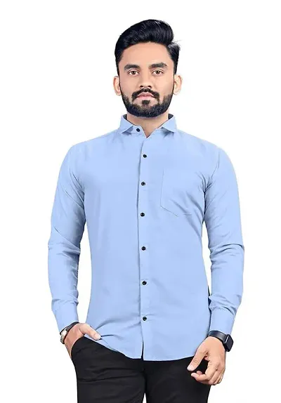 Men's Solid Regular Fit Cotton Casual Full Sleeves Shirt