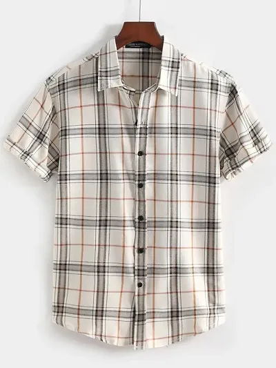 Trendy Cotton Blend Short Sleeves Casual Shirt 