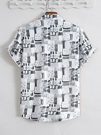 Elegant Cotton Blend Printed Short Sleeves Casual Shirts For Men-thumb1