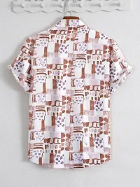 Elegant Cotton Blend Printed Short Sleeves Casual Shirts For Men-thumb1