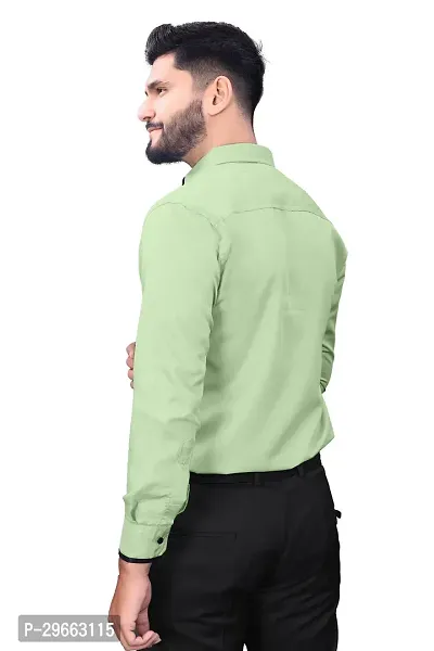 Elegant Polycotton Solid Long Sleeves Casual Shirts For Men-thumb2