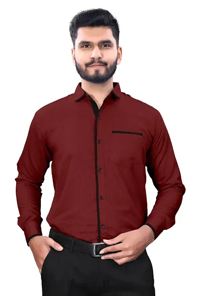 Elegant Polycotton Solid Long Sleeves Casual Shirts For Men