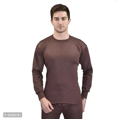 Stylist Solid Cotton Blend Thermal Tops For Men-thumb0