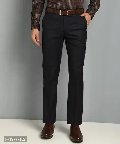 Men s Black Formal Trouser by  Men Regular Fit Black Poly cotton Trousers-thumb0