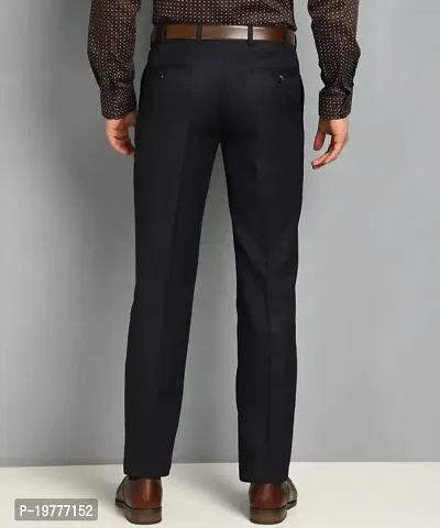 Men s Black Formal Trouser by  Men Regular Fit Black Poly cotton Trousers-thumb4