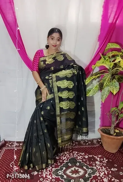 Women's Beautiful Silk Cotton Saree with Blouse piece