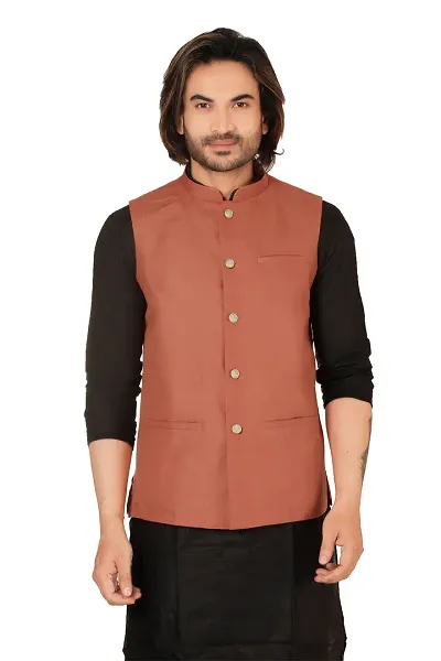 Reliable Viscose Solid Nehru Jacket For Men