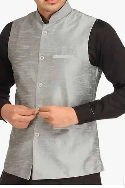 Vriaane Ethnic Jute Modi / Nehru Jacket Ethnic Jackets For Men