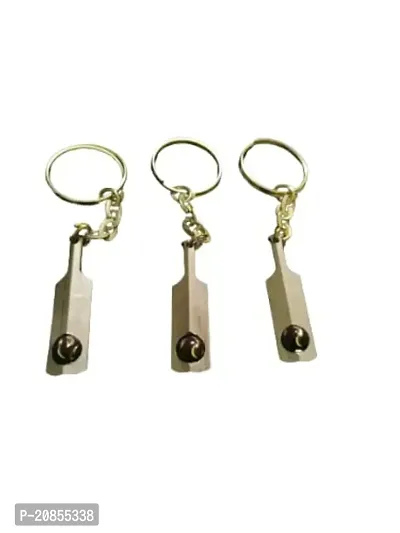 Pack of 10 Metal Bat Keychain for Bikes and Lockers (Metal)-thumb5