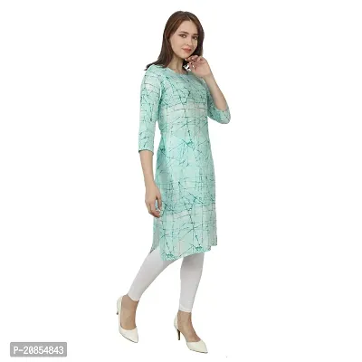 Casual Rayon Sea Green Kurti for Women-thumb4