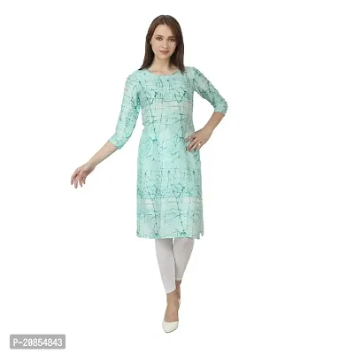 Casual Rayon Sea Green Kurti for Women-thumb0