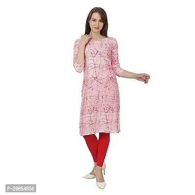 Canis Lupus Casual Rayon Pink Kurti for Women