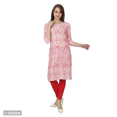 Canis Lupus Casual Rayon Pink Kurti for Women