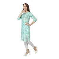 Casual Rayon Sea Green Kurti for Women-thumb2