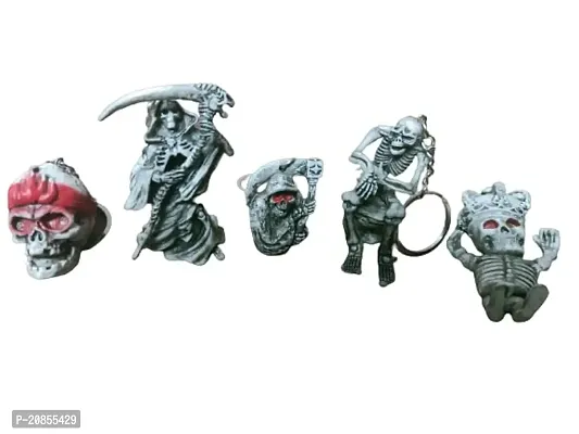 Pack of 5 Antique Ghost Keychain for Bikes and Gifting ( Set of 5 , Design may vary )