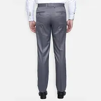 Fabulous Stylish Dark Grey Lycra Blend Solid Formal Trousers For Men-thumb2