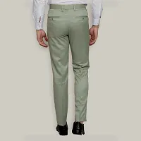 Fabulous Stylish Light Green Lycra Blend Solid Formal Trousers For Men-thumb2