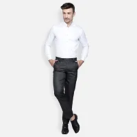 Haul Chic Men's Polyster Blend Self Design Slim Fit Formal Trouser Black-thumb1