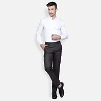 Haul Chic Men's Polyster Blend Self Design Slim Fit Formal Trouser-thumb1