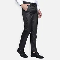 Haul Chic Men's Polyster Blend Self Design Slim Fit Formal Trouser Black-thumb3