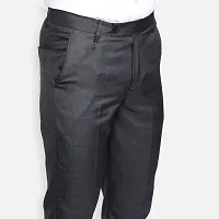 Haul Chic Men's Polyster Blend Self Design Slim Fit Formal Trouser Black-thumb2
