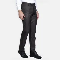 Haul Chic Men's Polyster Blend Self Design Slim Fit Formal Trouser-thumb3