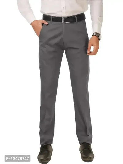 Buy Black Mid Rise Slim Fit Trousers for Men