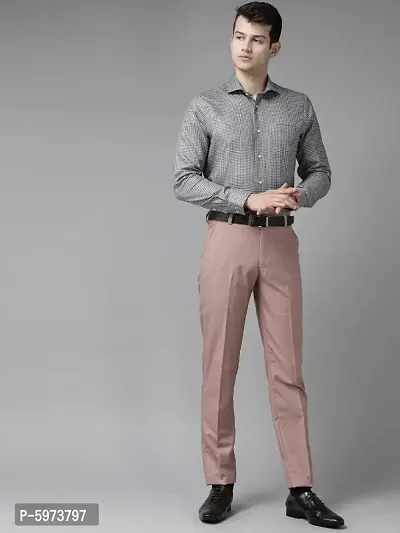 Fabulous Stylish Lycra Blend Solid Formal Trousers For Men-thumb0