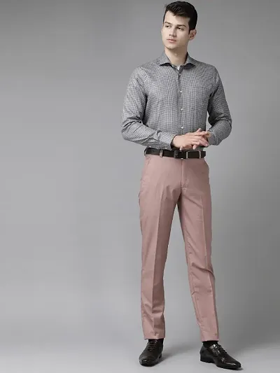 Stylish Lycra Blend Formal Trousers For Men