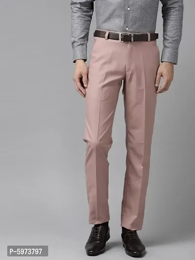 Fabulous Stylish Lycra Blend Solid Formal Trousers For Men-thumb2