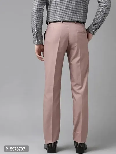 Fabulous Stylish Lycra Blend Solid Formal Trousers For Men-thumb3