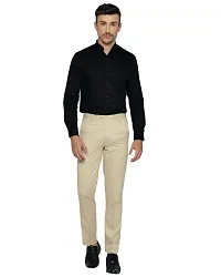 Men Cotton Blend Mid Rise Slim Fit Formal Trouser-thumb1