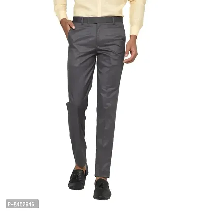 Classic Polycotton Solid Formal Trousers for Men-thumb2