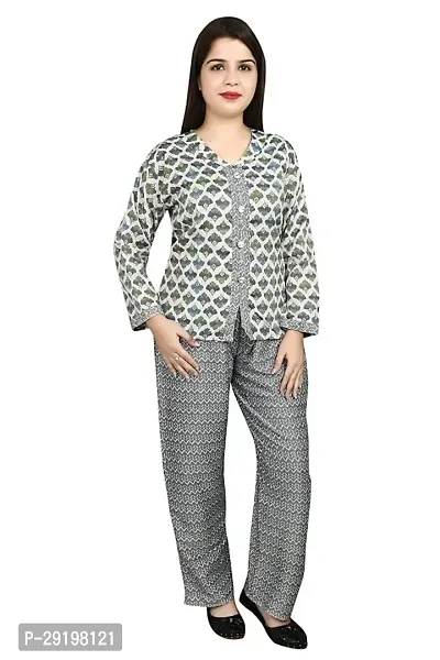 Contemporary Grey Viscose Rayon Printed Co-Ords Sets For Women-thumb0