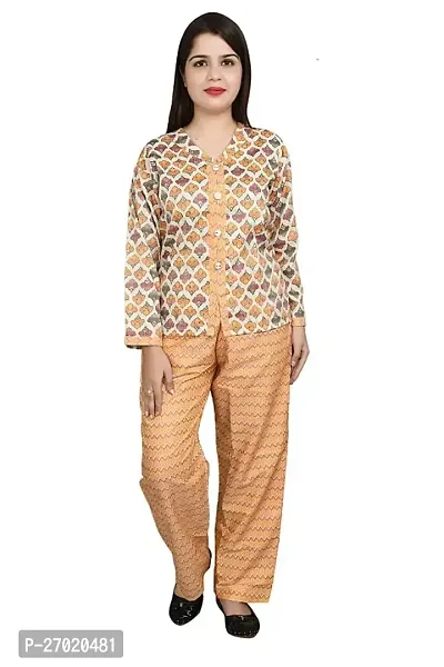 Contemporary Beige Viscose Rayon Printed Co-Ord Set For Women-thumb0