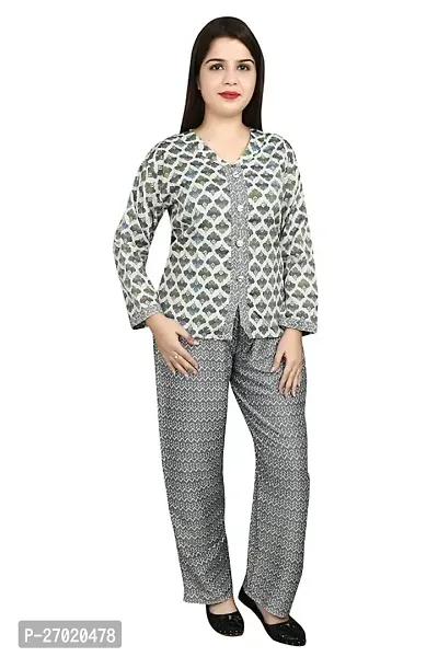 Contemporary Grey Viscose Rayon Printed Co-Ord Set For Women
