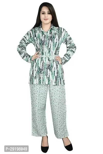 Contemporary Green Cotton Printed Co-Ords Sets For Women