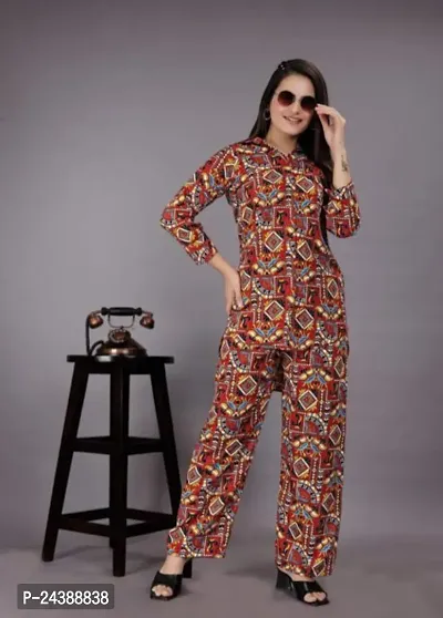 Classic Printed Co-Ord Set for Women-thumb0