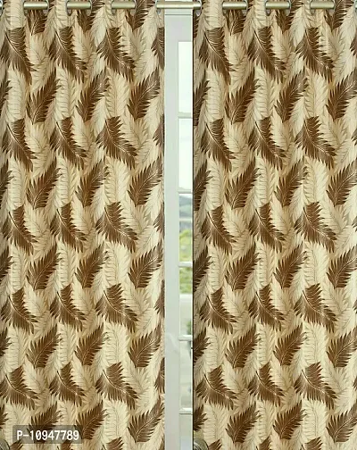 New panipat textile zone Premium Polyester Long Door Eyelet Curtain (4x9) feet Pack of 2-thumb2